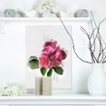 thumbnail image 1 of Bouquet de Roses Roses avec Feuilles - Grande Œuvre d'Art Florale sur Toile, 1 of 3