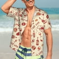thumbnail image 7 of Kll Men'S Hawaiian Shirt Short Sleeve Button Down Beach Shirts-Red Wine, 7 of 7