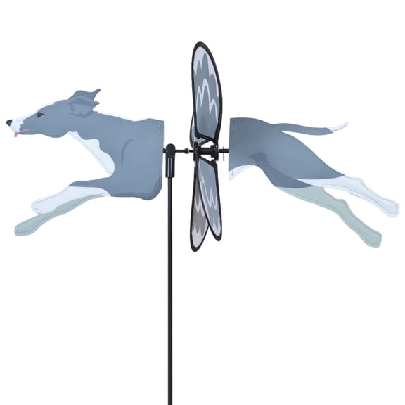 Premier Kites Petite Spinner Greyhound Dog – Whimsical Wind Spinner for Yard & Garden, Durable Weather-Resistant Fabric, Easy to Assemble, Outdoor Decor for Patios, Lawns, and More