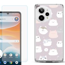 Phone Case for Cricket Icon Pro 2026, with Screen Protector, by OneToughShield - Cat Mix