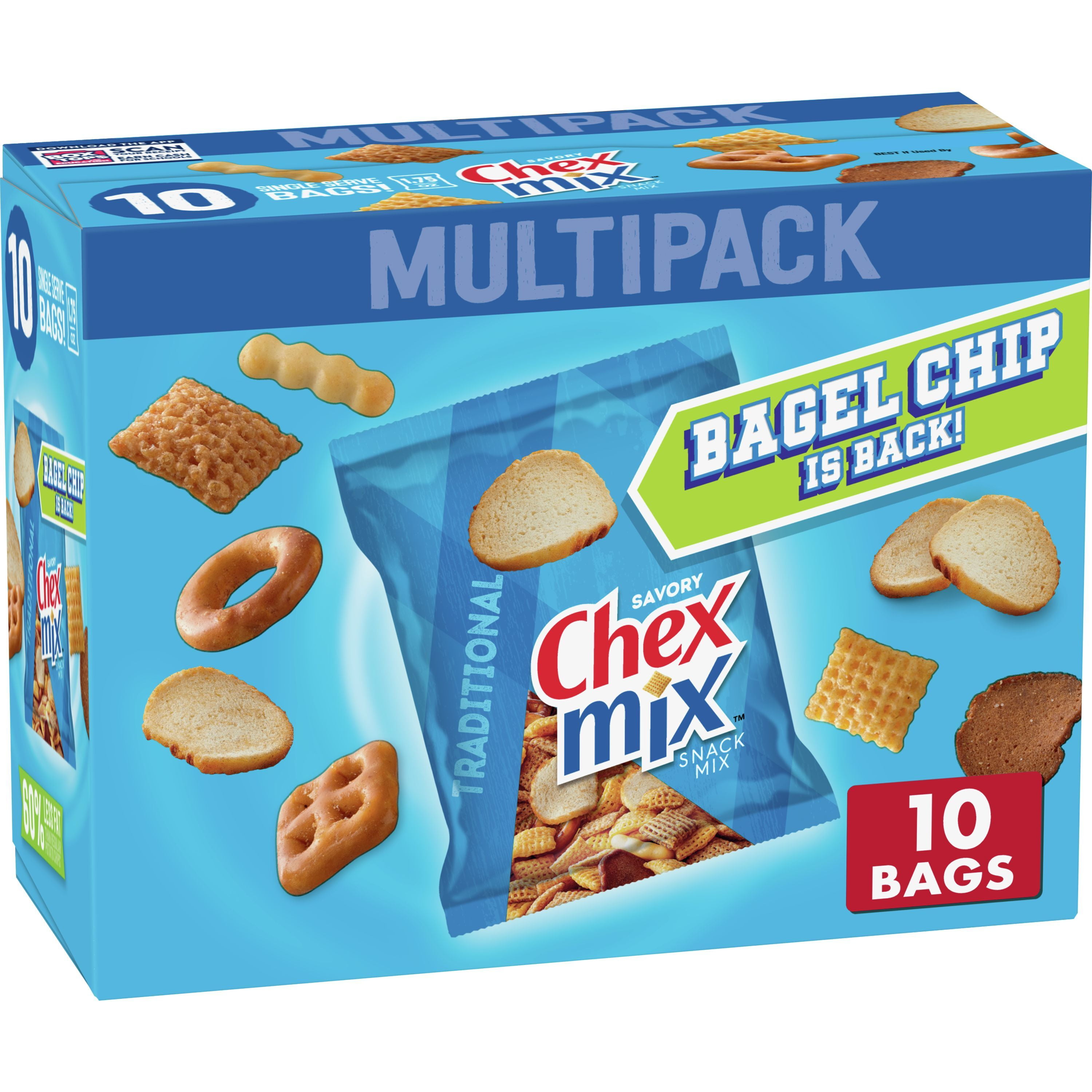Chex Mix Snack Party Mix, Multipack, Pub Mix Snack Bags, 10 ct - Walmart.com