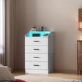 thumbnail image 6 of Modern Storage Cabinet w/Power Outlet & LED Light, White Nightstand for Bedroom, Hallway, Living Room, 1/3/4/6/9 Drawer Options, 6 of 20