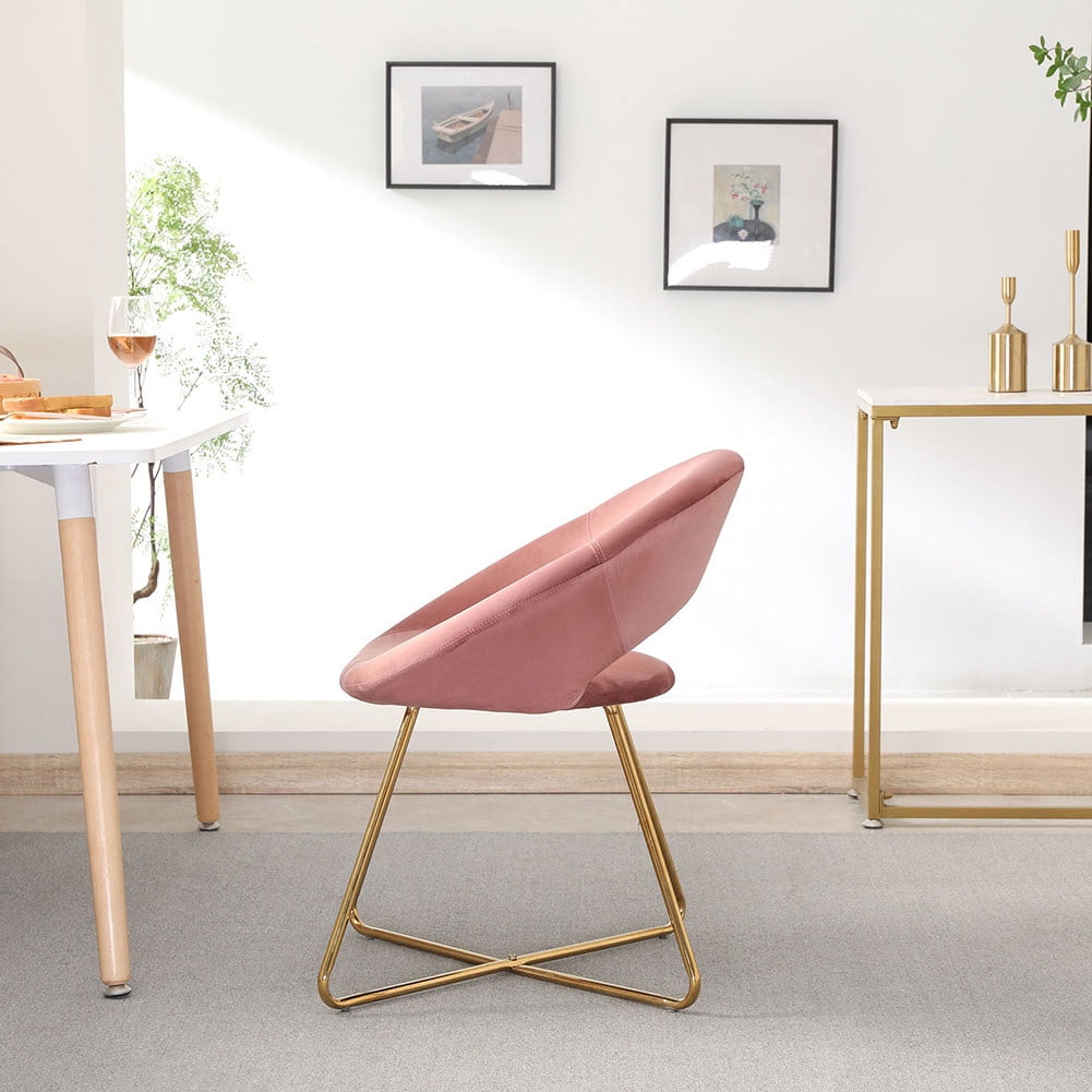 Kepooman Modern Velvet Upholstered Dining Chair, Vanity Chair for Bed Room, Dining Room, 1PCS Set, Pink Kepooman Modern Velvet Upholstered Dining Chair, Vanity Chair for Bed Room, Dining Room, 1PCS Set, Pink