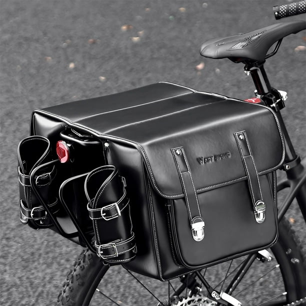 Retro Leather Bicycle Rearseat Bag Large Capacity Bike Rear Bag Universal Bicycle Rack Seats Bags Multifunctional Cycling Storage Side Bag Walmart
