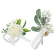 thumbnail image 5 of Wedding Artificial Rose Wrist Corsage Boutonniere Party Prom Bracelet Brooch Pin, 5 of 15