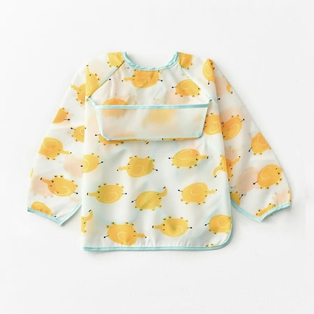 

Honeeladyy Discount Children s Waterproof Bib Long-sleeved Baby Waterproof Overalls Eating Clothes