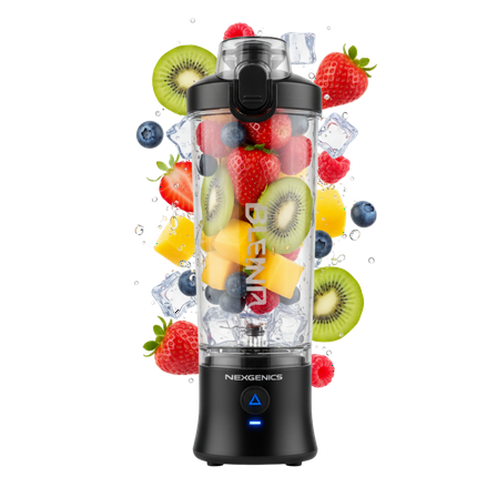 NEXGENICS Blast MAX Personal Cordless Blender for Smoothies, Frozen Drinks, Ice Crush, 20 oz. Twist & Go Vessel, Black