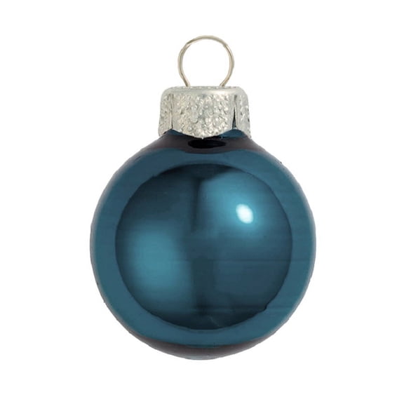 Whitehurst Pearl Finish Glass Christmas Ball Ornaments - 6" (150mm) - Marine Blue - 2ct