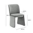 thumbnail image 6 of Maklaine Modern Contemporary Gray Finish Velvet Dining Chair, 6 of 7