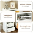 thumbnail image 2 of Ktaxon NightStand Set of 2 with 2 Storage Drawers BedsideTable, End Side for Bedroom, Country Style White, 2 of 12