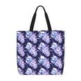 thumbnail image 1 of Disketp blue starry sky Skull flower Bolsa Tote de Lona para Mujer, Bolso de Hombro y Cruzado con Cierre de Cremallera, 1 of 7