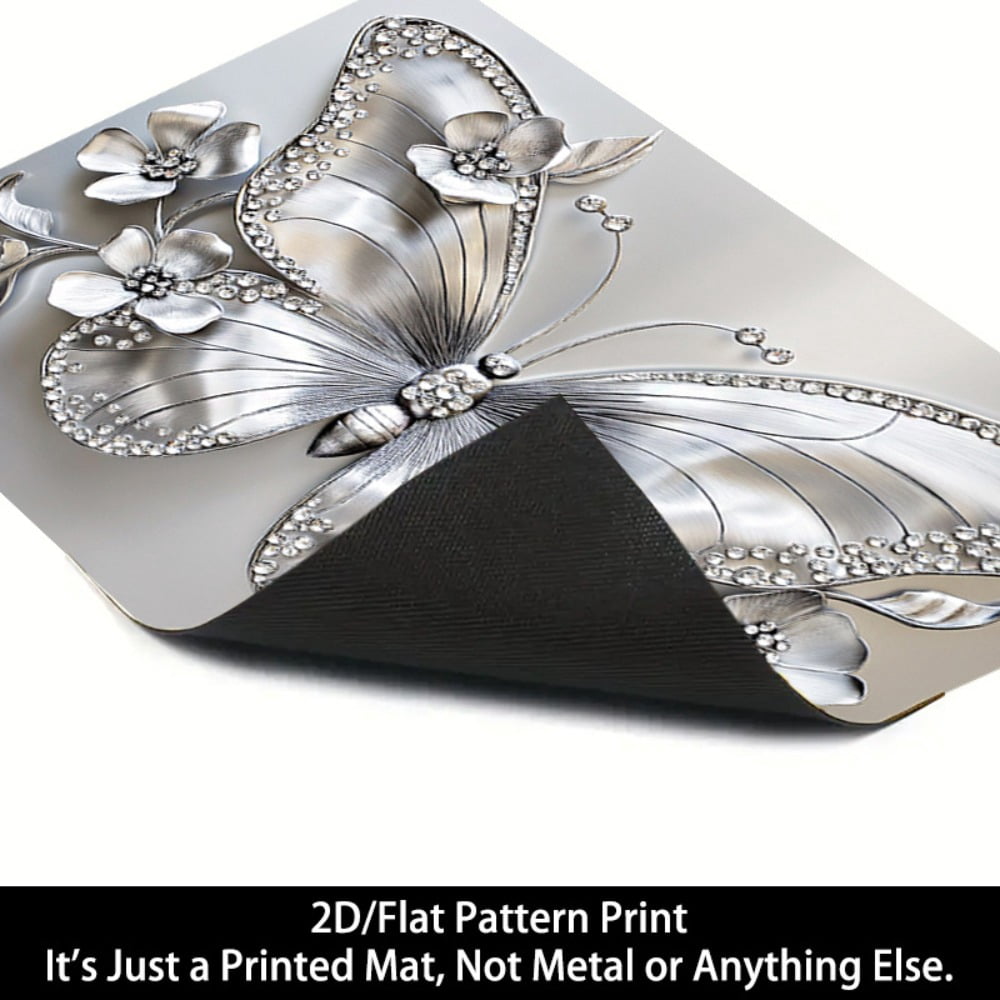 1 2D/flat stove cover protection pad, embossed diamond-encrusted butterfly flower pattern design, 28.3x20.5 inches (72×52cm), easy to clean, perfectly suitable for any kitchen, washing machine, dryer