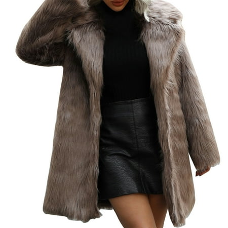

ZIZOCWA Warm Jackets For Women Winter Clearance Scrub Jacket Women S Coat Winter Warm Puffy Jacket Fluffy Women S Coat Jackets Long Sleeve Mid Long Warm Faux Plush Overcoat Hungry Woman