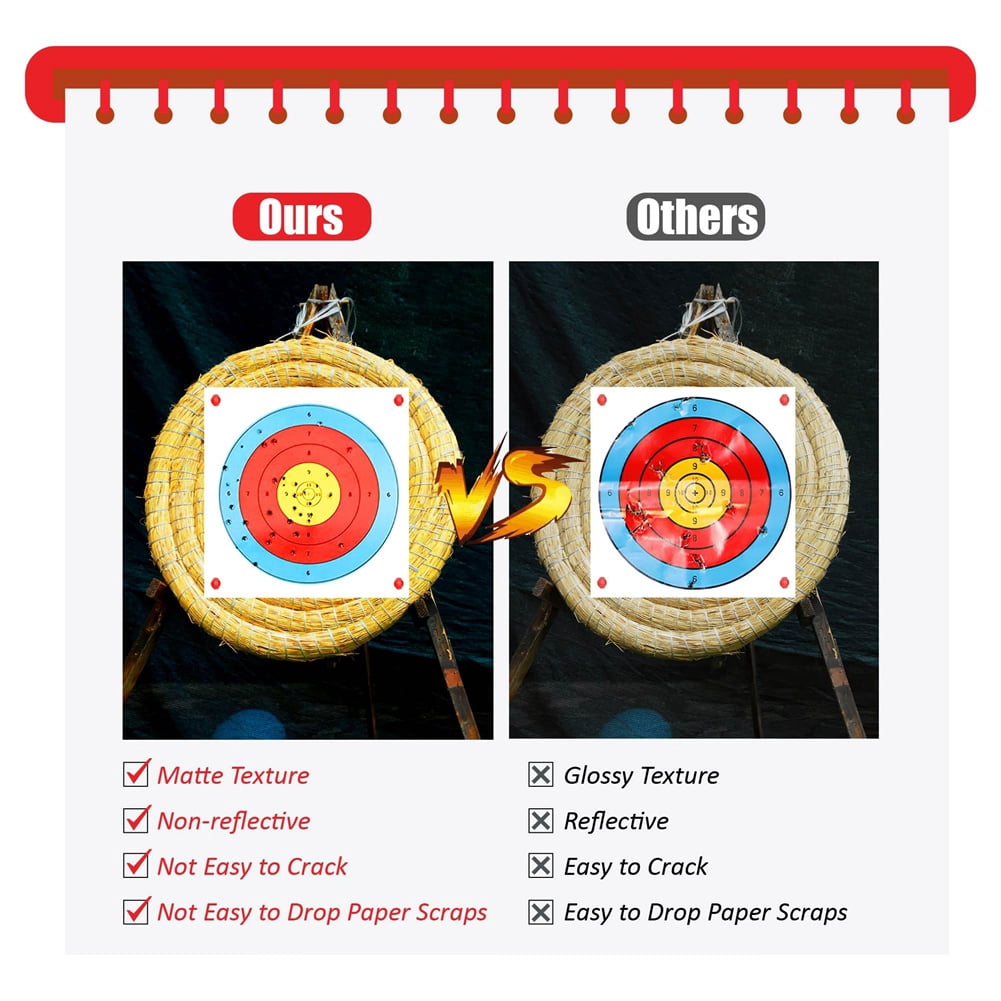 Qtmnekly Archery Targets Paper, 50Pcs Bow and -Targets for Hunting Backyard, Archery Target Practice Accessories 5 Rings
