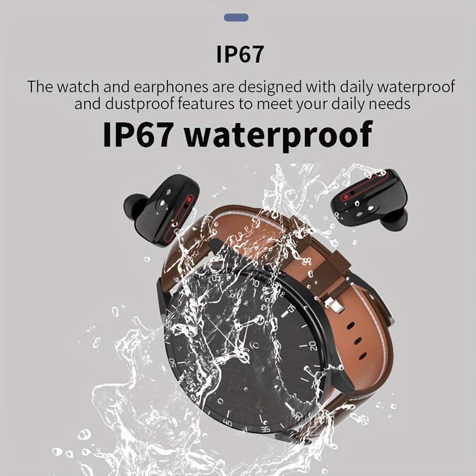 Smartwatch with AI Noise-Cancelling Earplugs, Call/Messages, Sleep & Activity Tracker, Reminder, Compatible iPhone/Android, Fitness Bracelet for Women/Men, Gift
