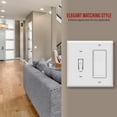 thumbnail image 3 of ENERLITES Decorator / Toggle Switch Combination Wall Plate, 2-Gang, Standard Size Outlet Cover, Unbreakable Polycarbonate, White, 3 of 5