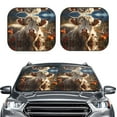 thumbnail image 2 of Windshield Sun Shade, Adorable Flower Field Cow Foldable Car Sun Shade Windshield for Front, 2 Pieces, 2 of 7