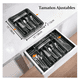 thumbnail image 5 of Organizador Bandeja Lab.G Extensible Cajon Cocina 8 Compartimentos Negro Plata, 5 of 5