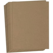 Hamilco Brown Colored Kraft Cardstock Paper - 8 1/2 x 11" Heavy Weight 80 lb Cover Card Stock - Scrapbook Craft Stationery Papers for Printer  50 Pack