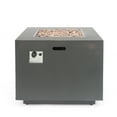 thumbnail image 2 of E-Western 33-Inch Outdoor Iron Square Propane Fire Pit Brushed Brown 50 000 BTU with Built-in Tank Space for Garden & Outdoor Heating, 2 of 15