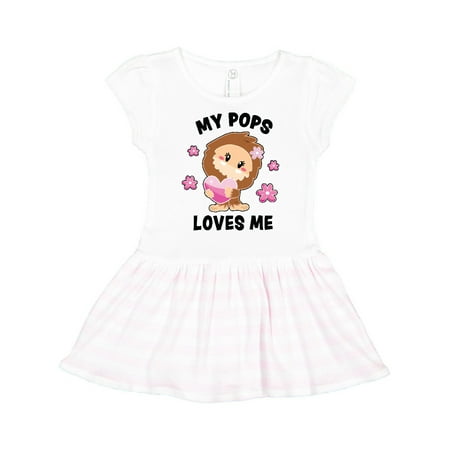 

Inktastic My Pops Loves Me with Bigfoot Gift Toddler Girl Dress