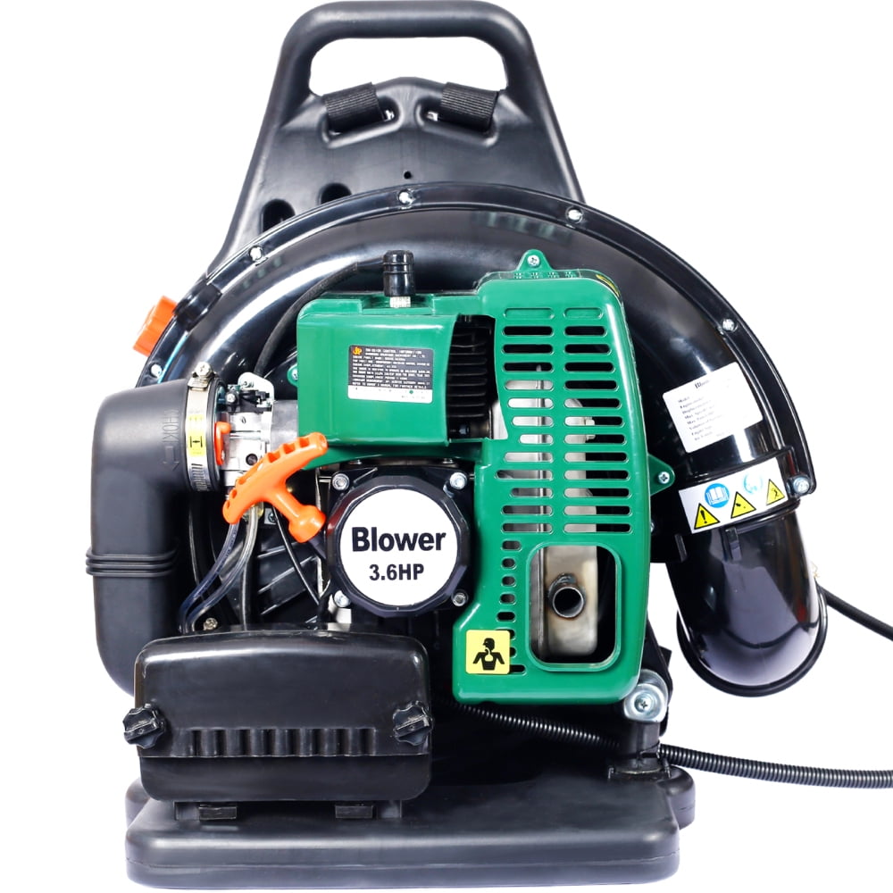 DECMAY 63.3CC Professional Backpack Leaf Blower - Heavy Duty 3.6HP Gas Powered with 750CFM Airflow (Green, Low Noise 103dB)