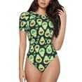 thumbnail image 1 of Fotbe Avocado Heart Body de Mujer con Cuello Redondo y Mangas Cortas, Sin Mangas Ajustado, Suave, Cómodo y Básico-Small, 1 of 7