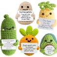 thumbnail image 3 of Positive Crochet Emotional Support Gift with Inspirational Card, Handmade Mini Crochet Plush Funny Encouragement Gift Desk Decor for Friends Coworkers Women Men, 3 of 9