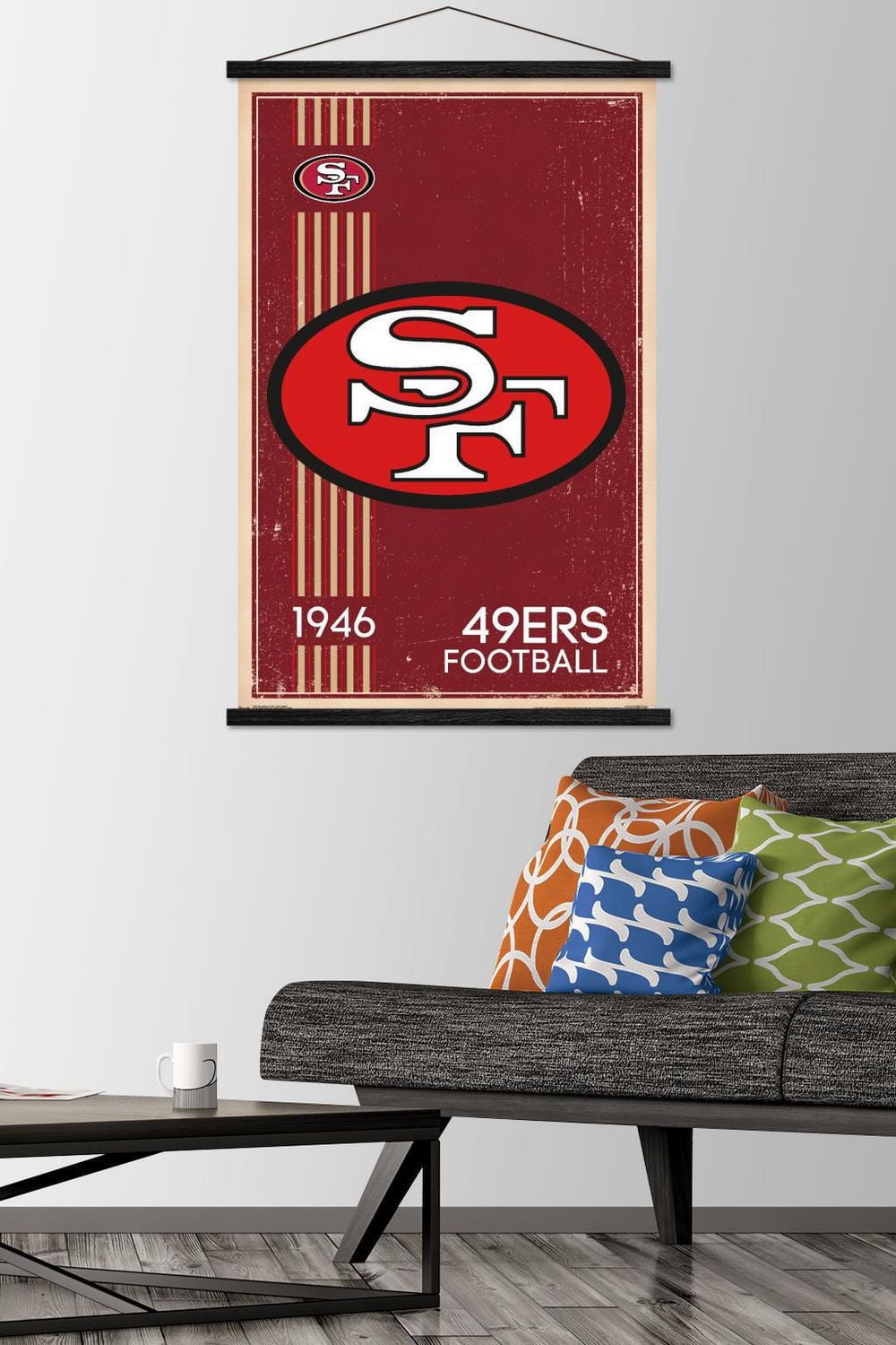 NFL San Francisco 49ers - Retro Logo 14 Wall Poster, 22.375" x 34" Framed