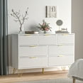 thumbnail image 4 of FURNIWAY Dresser for Bedroom, White Bedroom Dresser with 7 Drawers, Modern Wide Dresser with Gold Pulls, 4 of 9