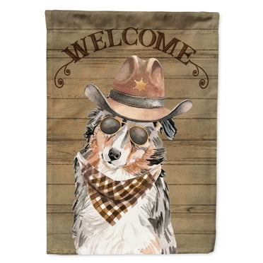 Carolines Treasures CK6278CHF Australian Shepherd Country Dog Flag Canvas House Size  Large multicolor