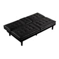 thumbnail image 3 of Berie Futon Sofa Bed-Drop-Down Tray-Cupholder-Black Faux Leather, 3 of 6