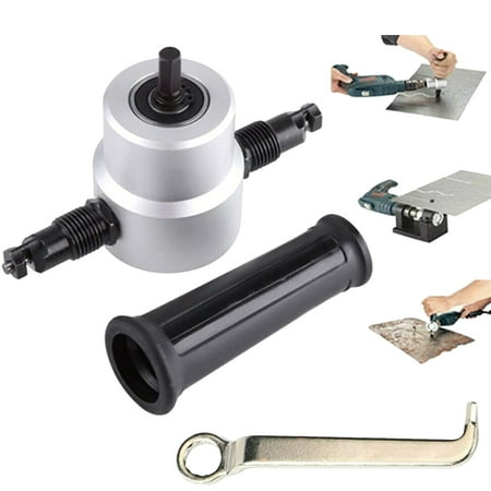 

Tangnade Dual Head Sheet Metal Cutting Nibbler Hole Saw Cutter Electric Drill Attachment