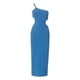 thumbnail image 2 of Gibobby Vestido casual de verano para mujer Nuevo vestido largo elegante con abertura en la espalda hueca de un hombro de color sólido para mujer(Azul,G), 2 of 5