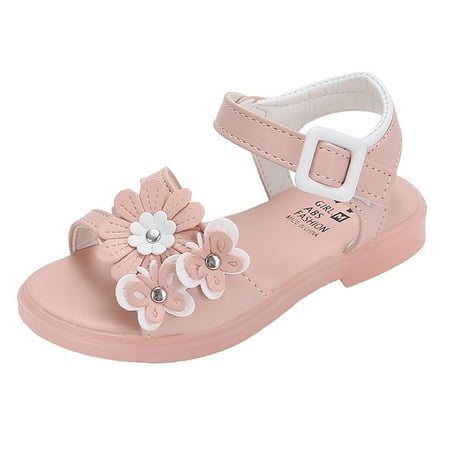 

WuLIQna Kids’ 2 Strap Open Toe Sandals Cute Glittery Sandals Shoes for Toddlers and Girls Girls Sandals Soft Bottom Thick Bottom Middle Summer Sandals Girls Beach Shoes