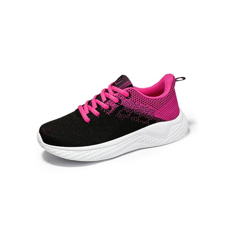 

Daeful Womens Running Shoe Gym Athletic Shoes Sport Sneakers Walking Casual Non-Slip Lace Up Trainers Black Red 7