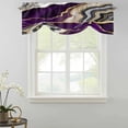 thumbnail image 5 of Tie Up Valance for Windows Purple Marble Texture Curtains Valances Rod Pocket Valance Window Treatments Abstract Gold Fluid Balloon Curtains for Kitchen Living Room Bedroom Bathroom Decor 42x12 Inch, 5 of 9