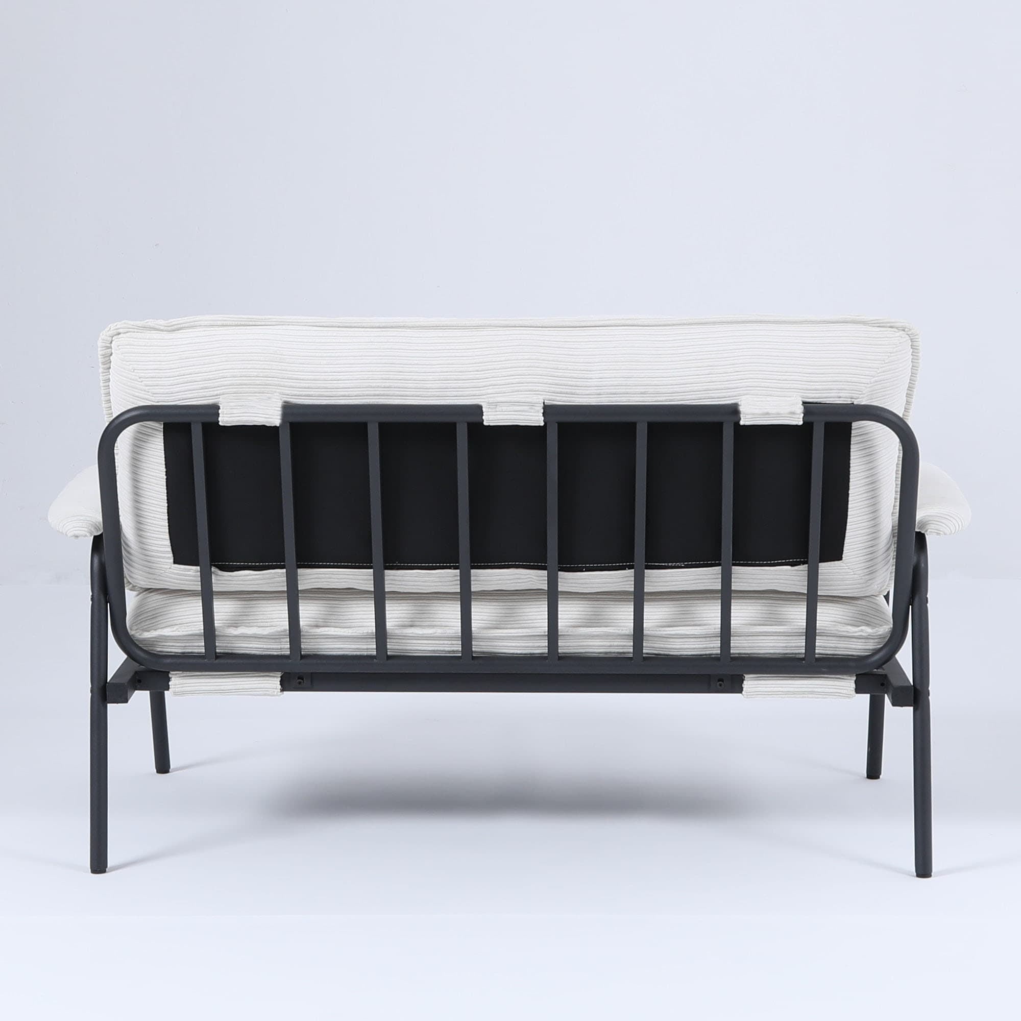 MAYEERTY 53in Sofa Couch Corduroy Loveseat for Small Apartment, Metal Frame, Beige