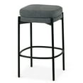 thumbnail image 5 of Bea White Two-Toned Linen Fabric Bar Stool with Black Wood Legs, 5 of 6