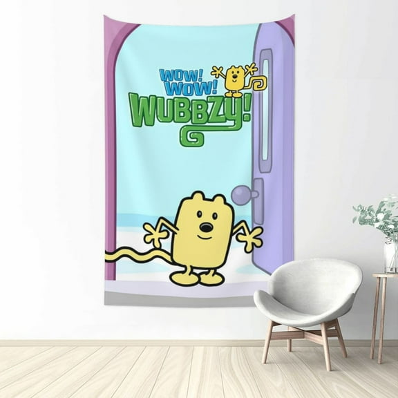 Wow Wow Wubbzy Tapestry Wall Hanging, Art Poster Decor Tapestries for Bedroom Living Room Dorm Home Party, 60"x40"
