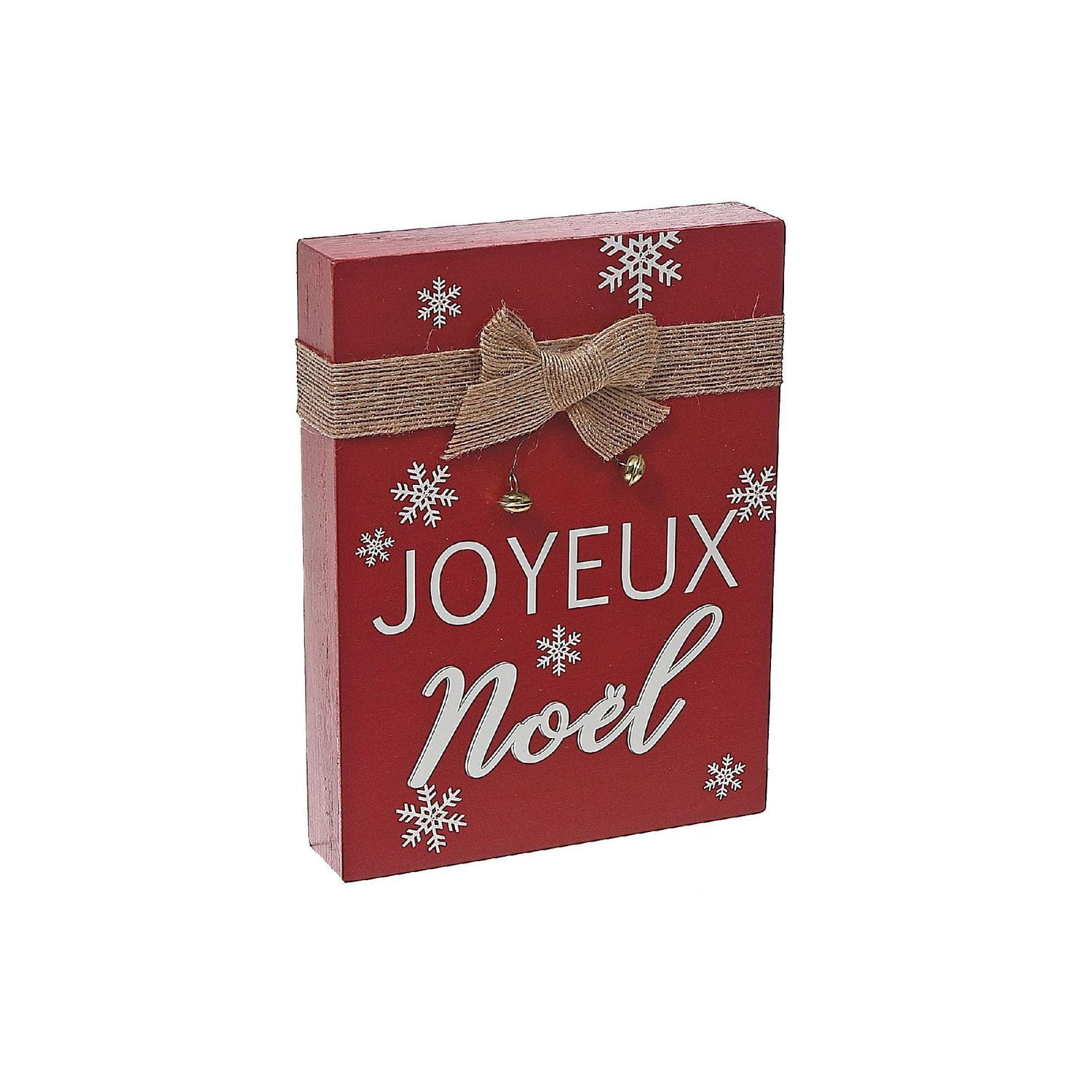 Bloc De Table Du Rectangle De Noël Avec Bow Joyeuux Noel