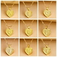 thumbnail image 2 of harmtty Pendant Necklace A-Z Initial Letter Heart Shape Jewelry Simple Bright Luster Necklace for Birthday,V, 2 of 8