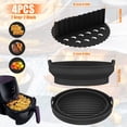 thumbnail image 4 of EIMELI Pot en Silicone pour Friteuse à Air Chaud avec Séparateur Panier en Silicone Multi-Usage pour Friteuse à Air avec Poignée Plateau en Silicone Pliable pour Friteuse à Air Poêle en Silicone Réutilisable Ronde pour Friteuse à Air, 4 of 9