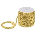 thumbnail image 1 of Uxcell 22 yardas de cinta de cuerda trenzada suave, 5mm/0.2" Amarillo dorado y oro cuerda de seda de poliéster trenzada para manualidades DIY, 1 of 1