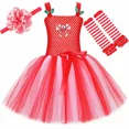thumbnail image 4 of Vestido de Navidad para niñas, rojo, blanco, fiesta de Navidad, disfraz de bastón de caramelo, vestidos de tul con tutú para niños pequeños, ropa para fiestas navideñas, 4 of 5