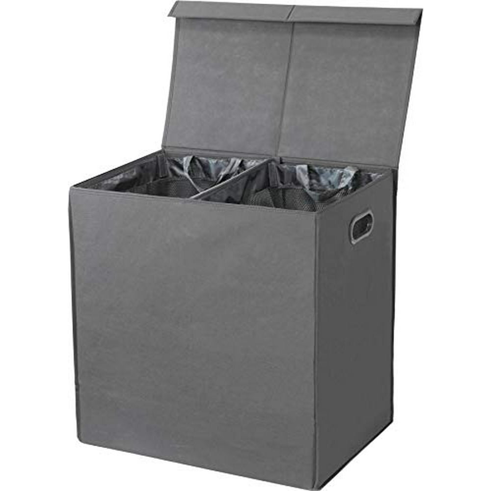 Simple Houseware Double Laundry Hamper with Lid and Removable Laundry