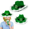 thumbnail image 4 of FastXmas St. Patrick's Day Lucky Green Fedora Hat, Velvet Fedora - Patrick's Day Party Hat for Celebrations, Irish Green Hat for Women Men Girls and Boys Decor(15x13.4 In No Sequin), 4 of 7