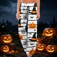 thumbnail image 2 of Domzest Womens Halloween Pajama Pants Halloween Graphic Wide Leg Pj Bottoms Drawstring Elastic Waisted Cute Sleepwear White XXXL, 2 of 6
