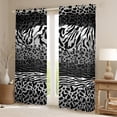 thumbnail image 2 of Castle Fairy Animal Cheetah Zebra Print Curtains Pack of 2 (42x84 Each) for Female Men,Black Grey Curtains Blackout,Abstract Geometric Stripes Bedroom Curtains,Ultra Soft Home Decor, 2 of 6
