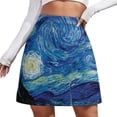 thumbnail image 2 of Abstract Galaxy Skirt Women Vincent Starry Night Elegant Mini Skirts High Waist Harajuku, 2 of 7